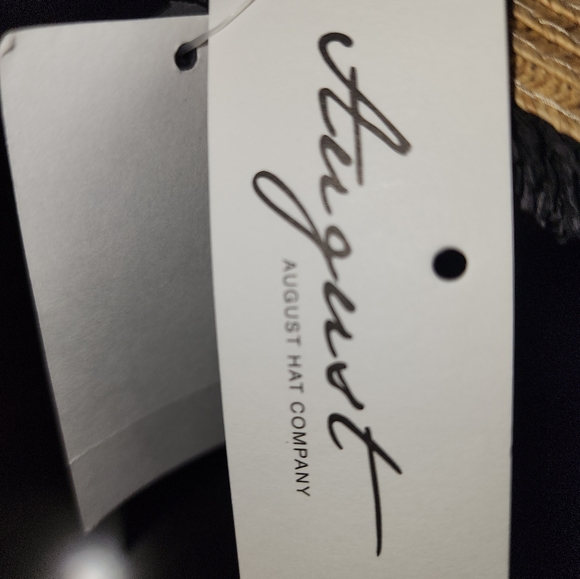 August Hat tan black floral band hat O/S - Picture 3 of 6